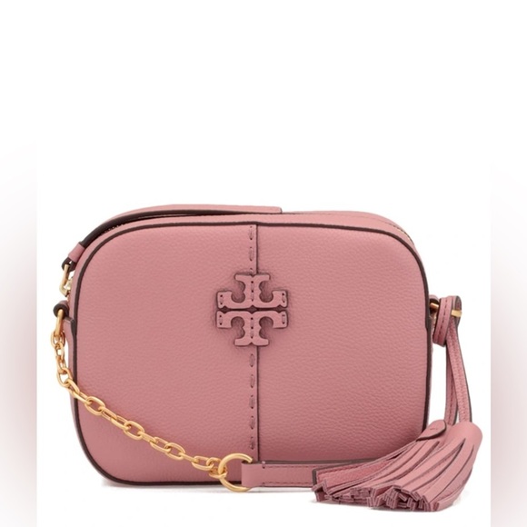 Tory Burch | Pink Magnolia McGraw Crossbody Camera Bag & Dust Bag - Picture 1 of 8